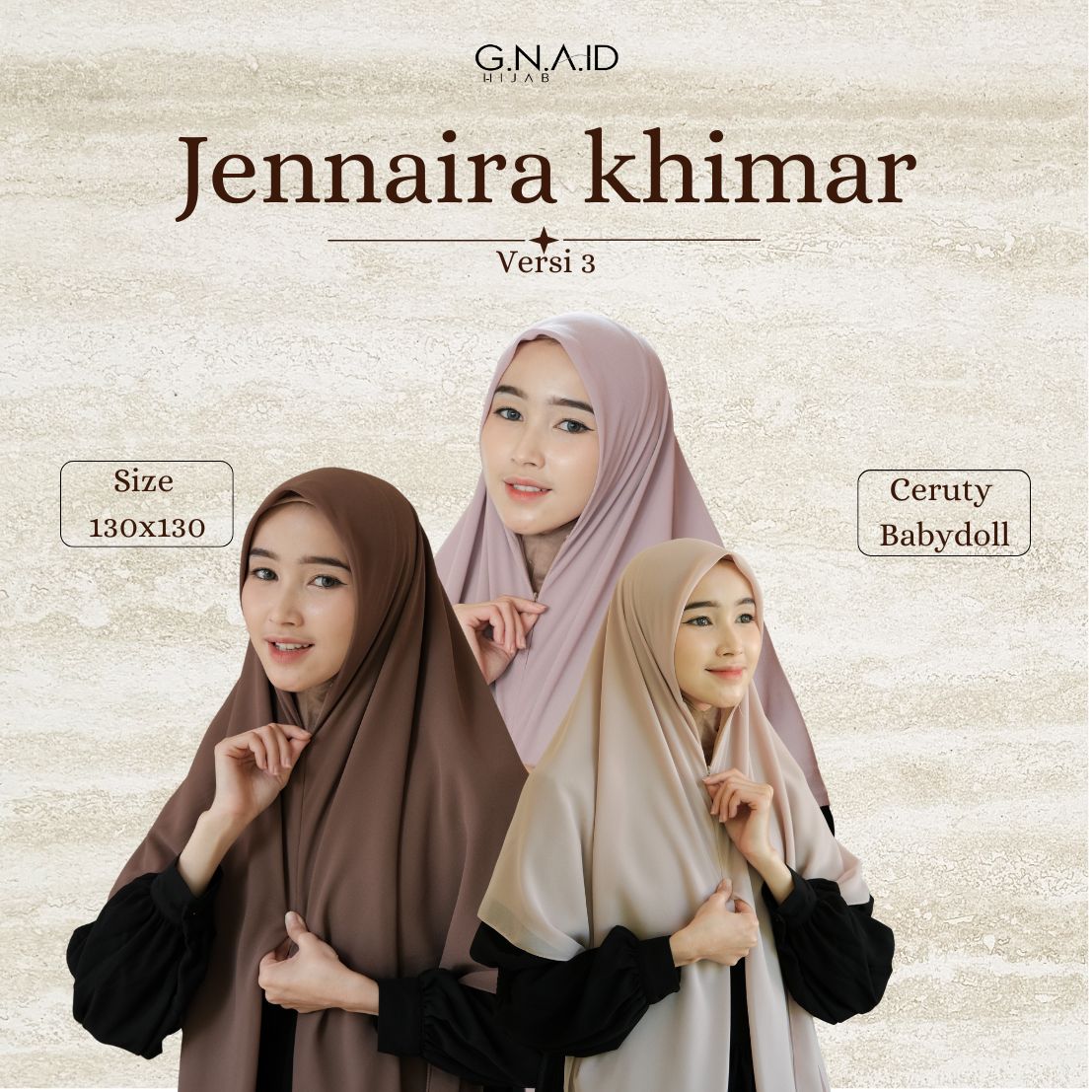 Jennaira Khimar Zipper Versi 3